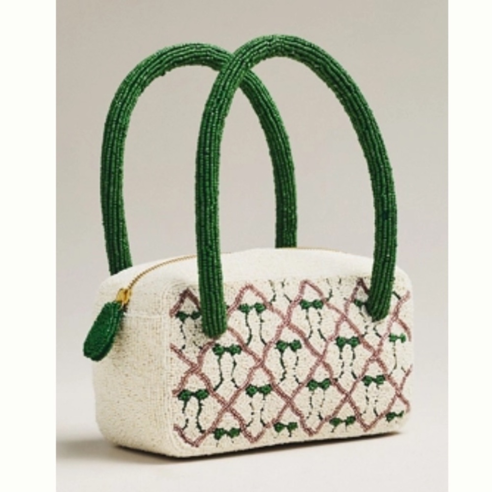 BEADED BOX-SHAPED BAG